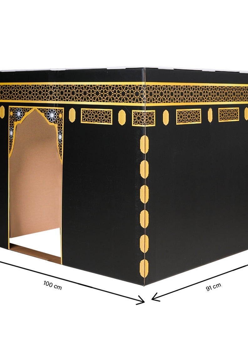 HilalFul Kaaba Cardboard Playhouse Indoor Islamic Playhouse Kids | Educational Toy Gift Boys Girls Easy Assemble | Kaaba Toy House Cardboard Kaaba Kids Nursery Decoration Islamic Birthday Gift - Image 4